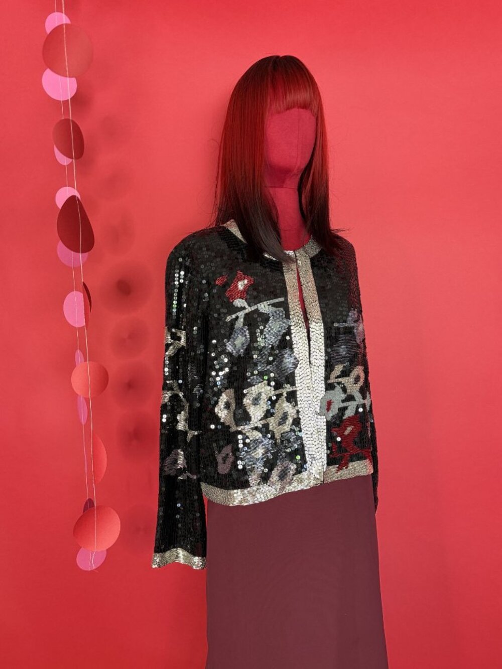 La Belle by Hillary Scott Sequin Jacket – Vintage 90s Beaded Evening Blazer